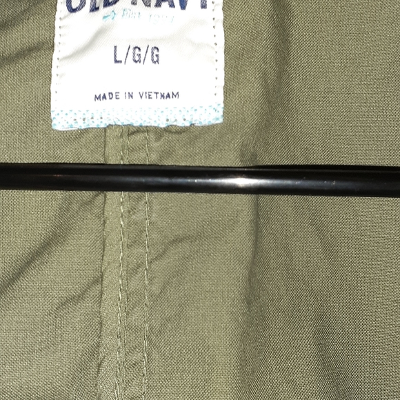 Old Navy size L drawstring green zip up jacket. Never worn - Picture 3 of 3